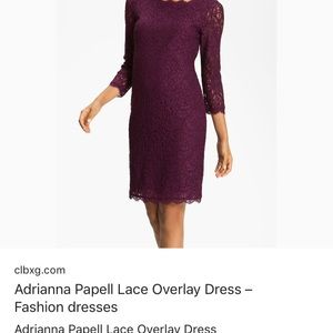 Adriana Papell Purple Lace dress